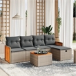 vidaXL 6 Piece Poly Rattan Sofa Set in Gray