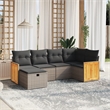 vidaXL 6 Piece Poly Rattan Small Sofa Set in Gray