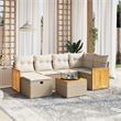vidaXL Poly Rattan Sofa Set in Beige