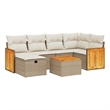 vidaXL Poly Rattan Sofa Set in Beige