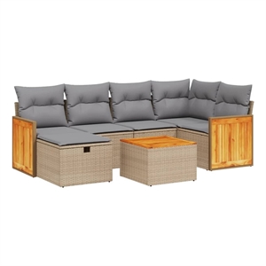 vidaXL 7 Piece Sofa Set in Gray/Beige