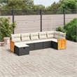 vidaXL 7 Piece Poly Rattan Small Sofa Set in Black