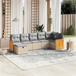 vidaXL 7 Piece Poly Rattan Sofa Set in Beige