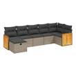 vidaXL 7 Piece Poly Rattan Small Sofa Set in Gray