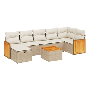 vidaXL 8 Piece Sofa Set in White/Cream/Beige
