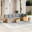 vidaXL 8 Piece Poly Rattan Small Sofa Set in Beige