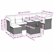 vidaXL 8 Piece Steel Sofa Set in Black/White/Cream