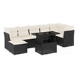 vidaXL 8 Piece Steel Sofa Set in Black/White/Cream