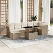 vidaXL 8 Piece Poly Rattan Sofa Set in Beige