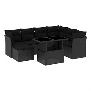 vidaXL Steel Sofa Set in Black