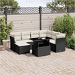 vidaXL 8 Piece Small Sofa Set in Black/White/Cream