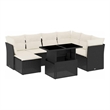 vidaXL 8 Piece Small Sofa Set in Black/White/Cream