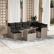vidaXL 8 Piece Poly Rattan Sofa Set in Gray