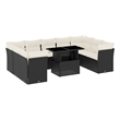 vidaXL 10 Piece Sofa Set in Black/White/Cream