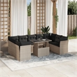 vidaXL 10 Piece Poly Rattan Sofa Set in Gray/Anthracite