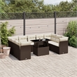 vidaXL 10 Piece Poly Rattan Sofa Set in Brown