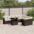 vidaXL Steel Sofa Set in White/Brown/Cream
