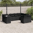 vidaXL 10 Piece Poly Rattan Sofa Set in Black