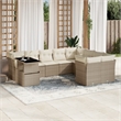 vidaXL 10 Piece Poly Rattan Sofa Set in White/Cream/Beige