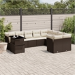vidaXL 10 Piece Sofa Set in White/Brown/Cream