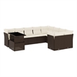 vidaXL 10 Piece Sofa Set in White/Brown/Cream
