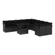 vidaXL 11 Piece Steel Sofa Set in Black