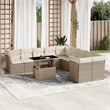 vidaXL 11 Piece Steel Sofa Set in White/Cream/Beige