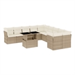 vidaXL 11 Piece Steel Sofa Set in White/Cream/Beige
