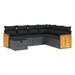 vidaXL 7 Piece Poly Rattan Sofa Set in Black