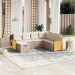 vidaXL 7 Piece Poly Rattan Sofa Set in White/Cream/Beige