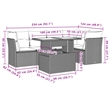 vidaXL 6 Piece Poly Rattan Sofa Set in Gray/Beige