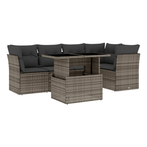 vidaXL 6 Piece Sofa Set in Gray