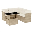 vidaXL Poly Rattan Sofa Set in Beige