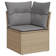 vidaXL 6 Piece Poly Rattan Sofa Set in Beige