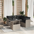 vidaXL 6 Piece Poly Rattan Small Sofa Set in Gray/Anthracite