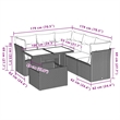 vidaXL 6 Piece Poly Rattan Small Sofa Set in Gray/Anthracite