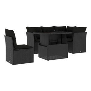 vidaXL 6 Piece Sofa Set in Black