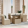 vidaXL 6 Piece Steel Sofa Set in White/Cream/Beige