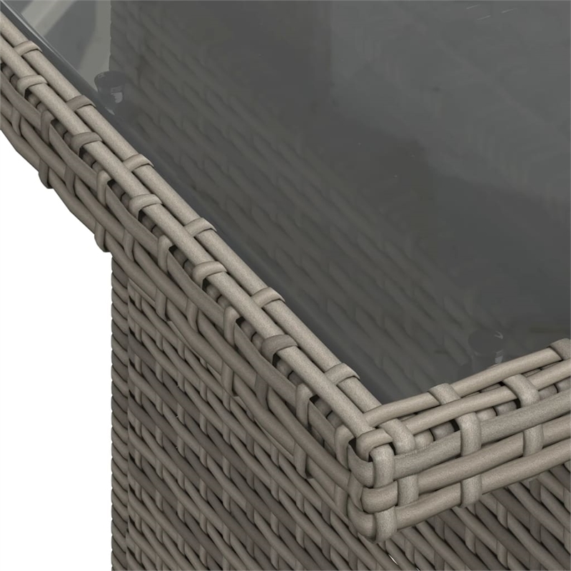 vidaXL Poly Rattan Sofa Set in Gray