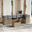 vidaXL 7 Piece Steel Sofa Set in Beige