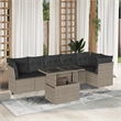 vidaXL 7 Piece Poly Rattan Sofa Set in Gray/Anthracite