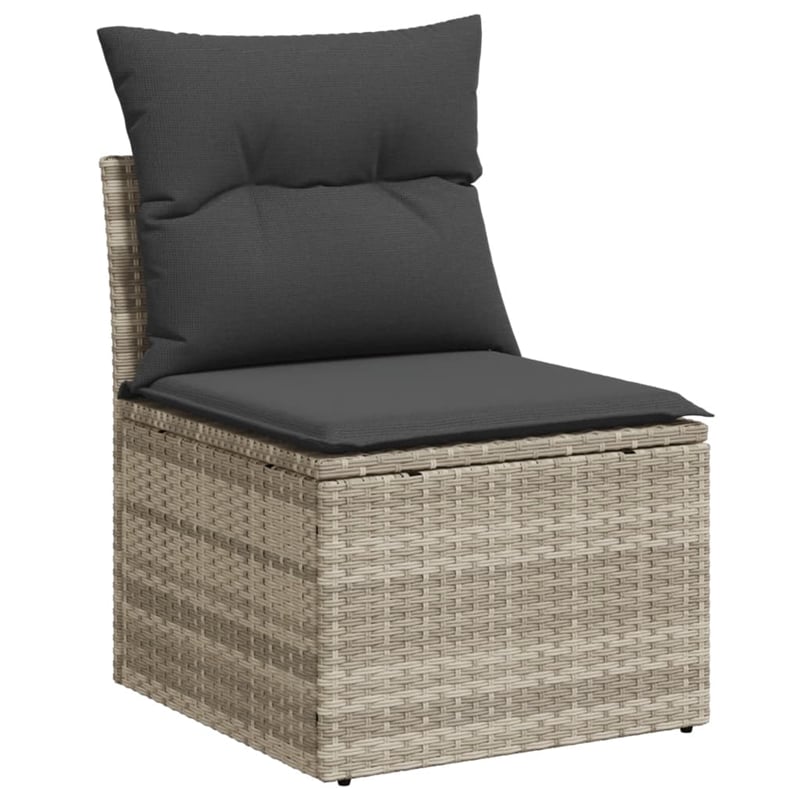 vidaXL 7 Piece Poly Rattan Sofa Set in Gray/Anthracite