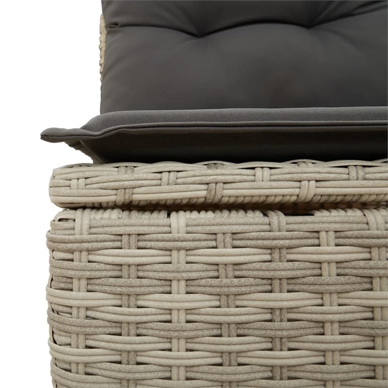 vidaXL 7 Piece Poly Rattan Sofa Set in Gray/Anthracite