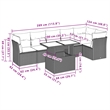 vidaXL 7 Piece Poly Rattan Sofa Set in Gray/Anthracite