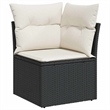 vidaXL 7 Piece Poly Rattan Small Sofa Set in Black