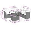 vidaXL 7 Piece Poly Rattan Small Sofa Set in Black