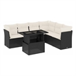 vidaXL 7 Piece Poly Rattan Small Sofa Set in Black