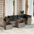 vidaXL 7 Piece Poly Rattan Small Sofa Set in Gray