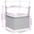 vidaXL 7 Piece Poly Rattan Small Sofa Set in Gray