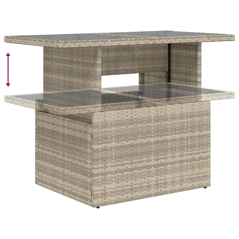 vidaXL 7 Piece Poly Rattan Small Sofa Set in Gray